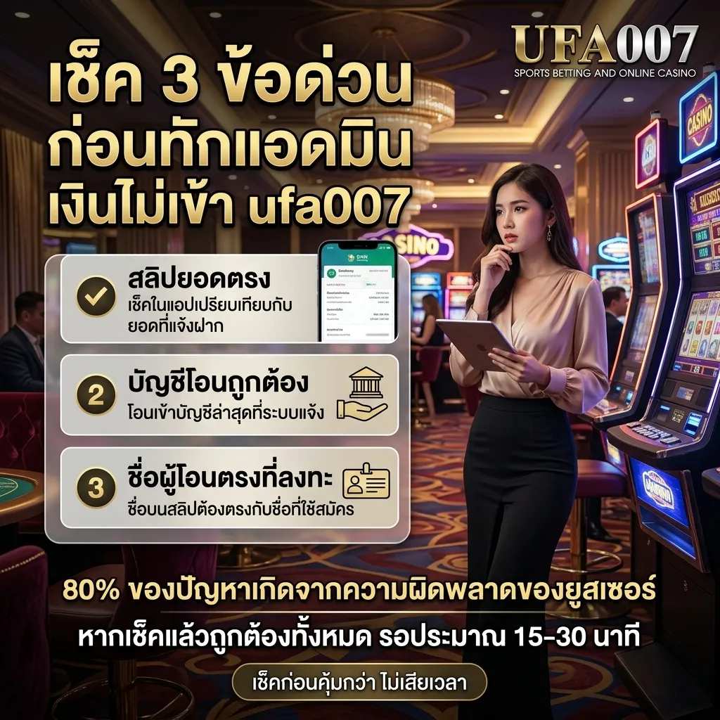 แจ้งฝากถอน ufa007
